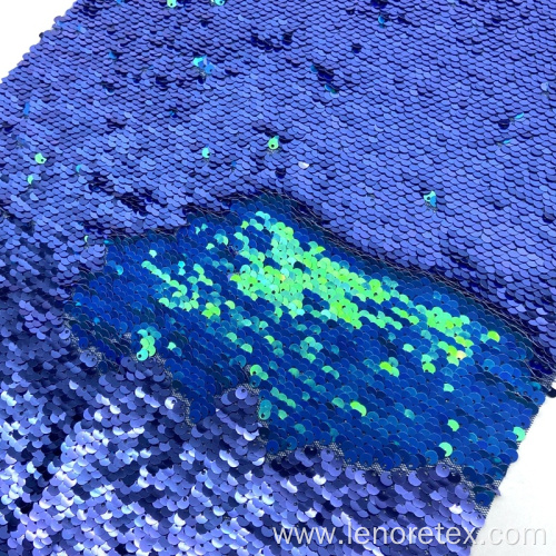 Polyester Mesh Embroidery Reversible Two Side Sequin Fabric